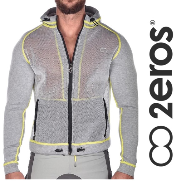 2Eros Other - 2Eros Mesh Full Zip Jacket in Grey and Neon Yellow